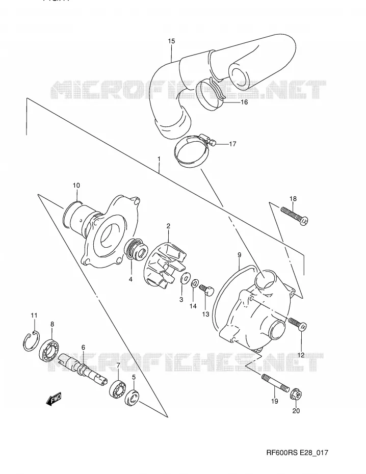WATERPOMP Suzuki MOTO 600 RF 1994  RF600RR(E28)