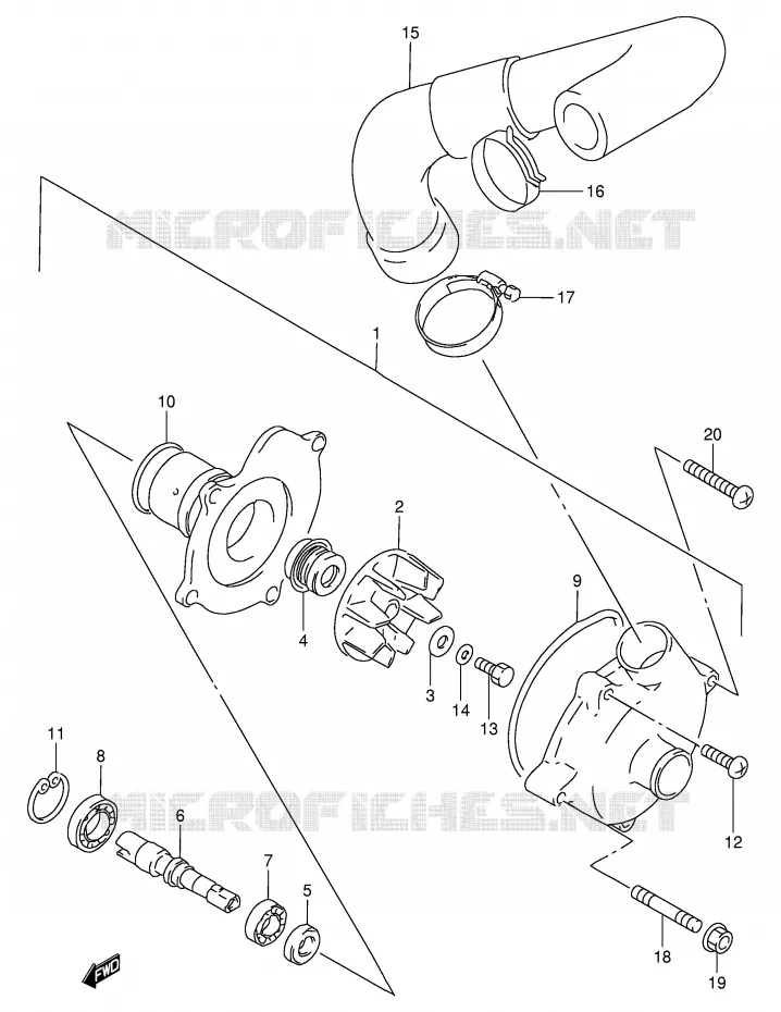 WATERPOMP Suzuki MOTO 900 RF 1995  RF900RS2(E2)