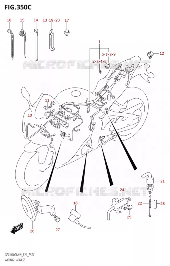 BEDRADINGISCEAU (GSX-R1000A) Suzuki MOTO 1000 GSX-R 2019  GSX-R1000A L9 (E21)