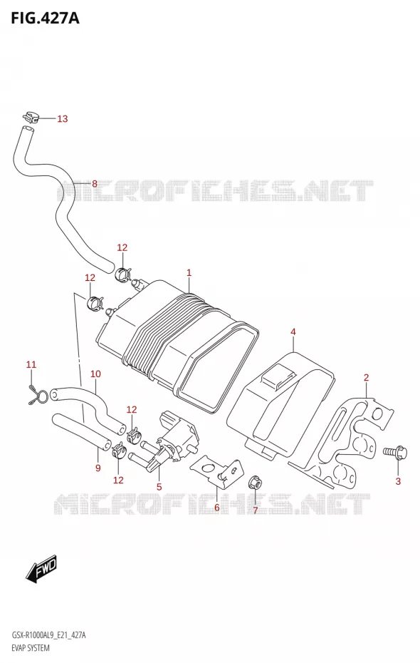 FUEL EVAP SYSTEM Suzuki MOTO 1000 GSX-R 2019  GSX-R1000A L9 (E21)
