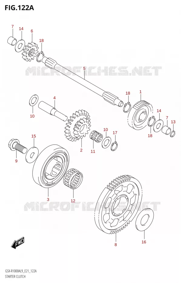 STARTMOTOR CLUTCH Suzuki MOTO 1000 GSX-R 2019  GSX-R1000A L9 (E21)