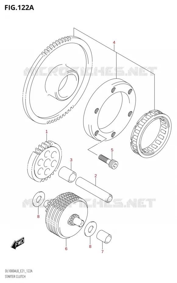 STARTMOTOR KOPPELINGS Suzuki MOTO 1000 V-STROM 2018  DL1000AL8 E21