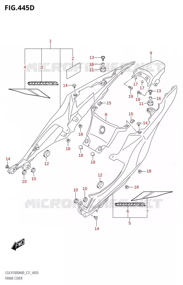 ACHTER KUIPIS (GSX-R1000RA) Suzuki MOTO 1000 GSX-R 2020  GSX-R1000RA M0 / GSX-R1000RZA M0 (E21)