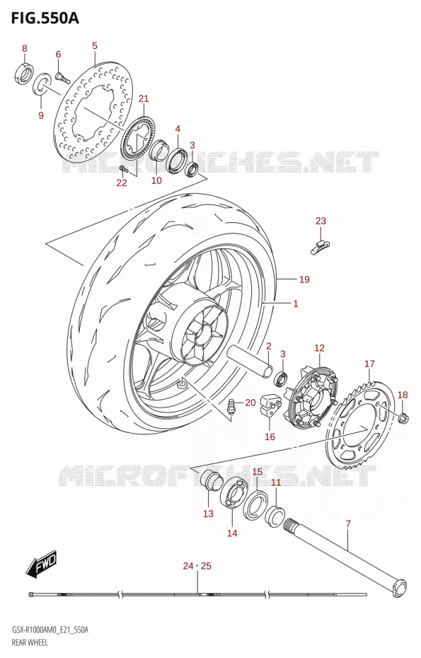 ACHTERWIELSX-R1000A) Suzuki MOTO 1000 GSX-R 2020  GSX-R1000A M0 (E21)
