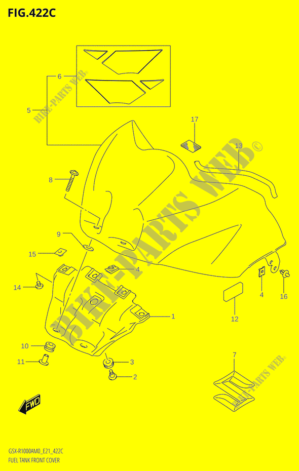 FUEL TANK VOORKLEPER (GSX R1000A)(SEE NOTE 1) voor Suzuki GSX-R 1000 2020