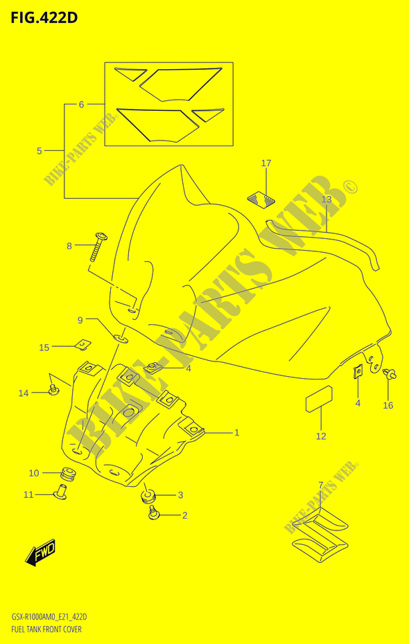 FUEL TANK VOORKLEPER (GSX R1000RA) voor Suzuki GSX-R 1000 2020