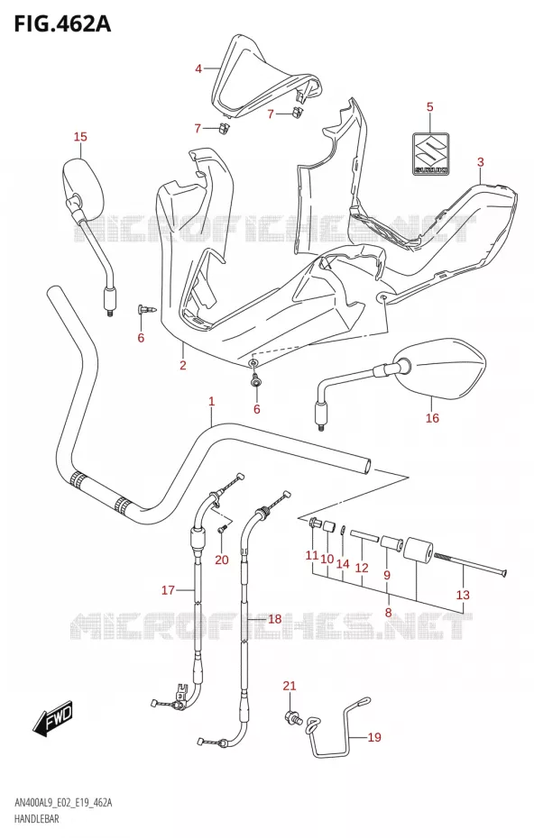 STUUR Suzuki SCOOTER 400 BURGMAN 2019  AN400A L9 (E02,E19)