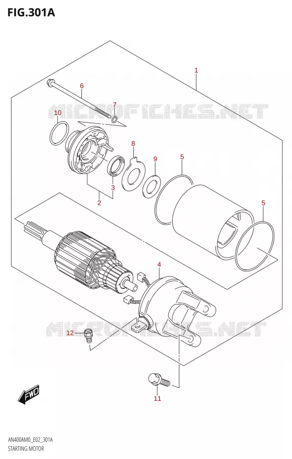 STARTMOTOR Suzuki SCOOTER 400 BURGMAN 2020  AN400A M0 (E02,E19)