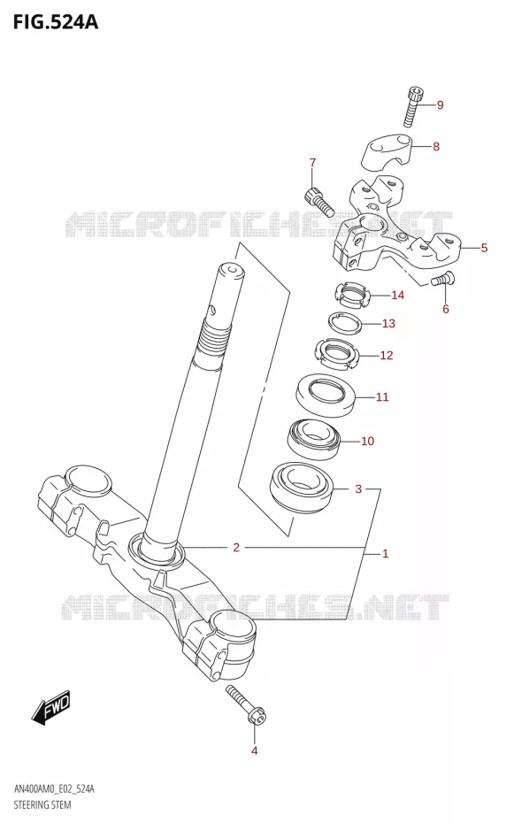 STUURKOLOM Suzuki SCOOTER 400 BURGMAN 2020  AN400A M0 (E02,E19)