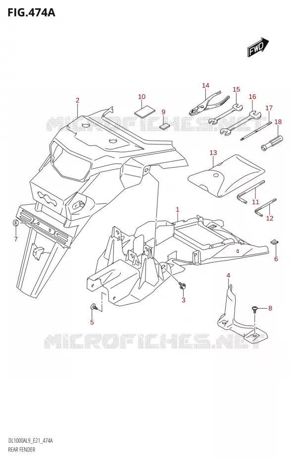 ACHTERSPATBORD Suzuki MOTO 1000 V-STROM 2019  DL1000XA L9 (E21)