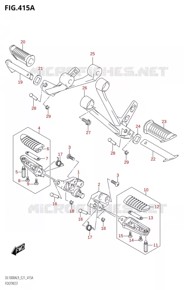 FOOTREST Suzuki MOTO 1000 V-STROM 2019  DL1000XA L9 (E21)