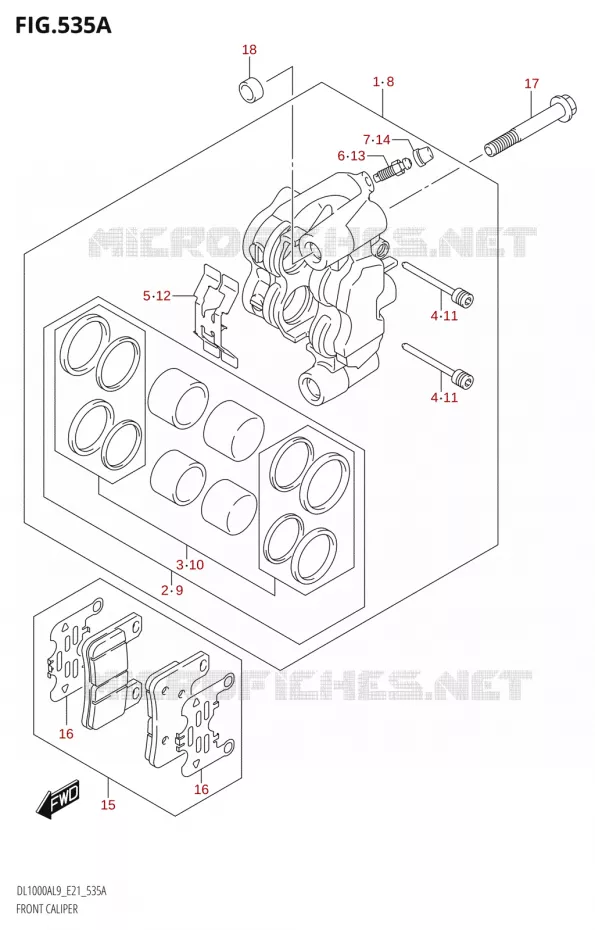 FRONT CALIPER Suzuki MOTO 1000 V-STROM 2019  DL1000XA L9 (E21)