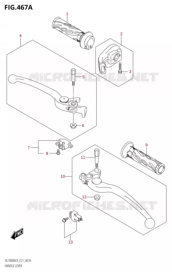HEFBOMEN - HANDGRIPS Suzuki MOTO 1000 V-STROM 2019  DL1000A L9 (E21)