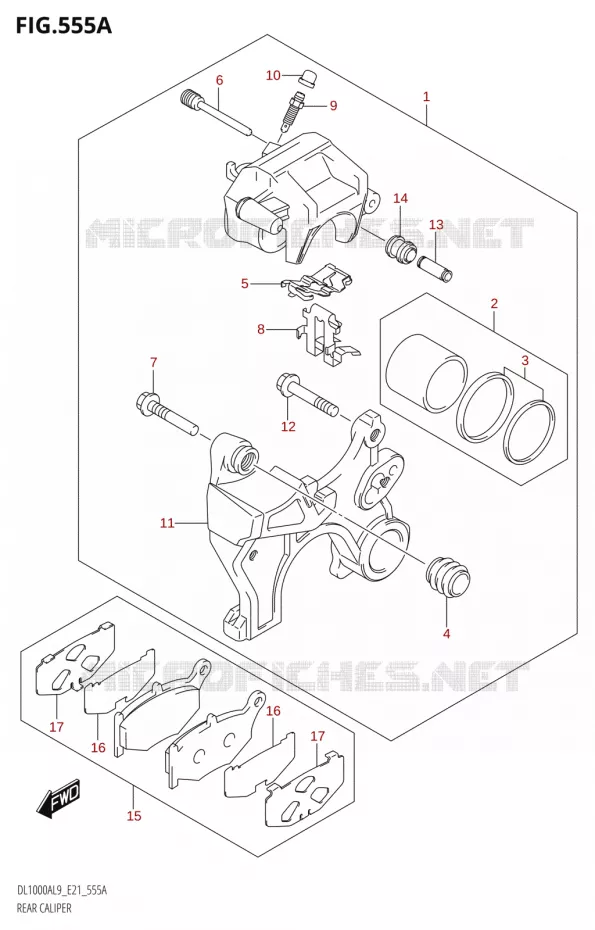 REAR CALIPER Suzuki MOTO 1000 V-STROM 2019  DL1000XA L9 (E21)