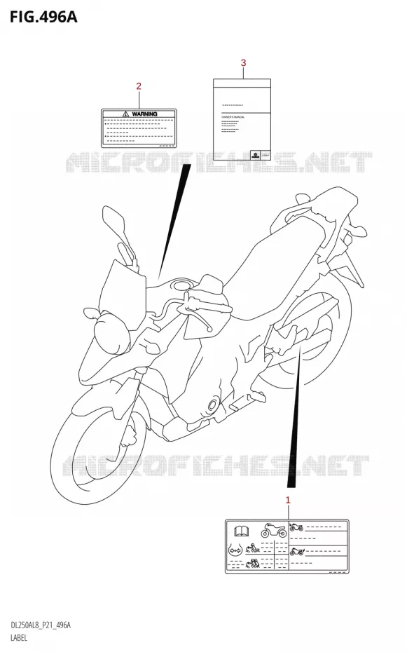 ETIKET Suzuki MOTO 250 V-STROM 2018  DL250A L8 (P21)