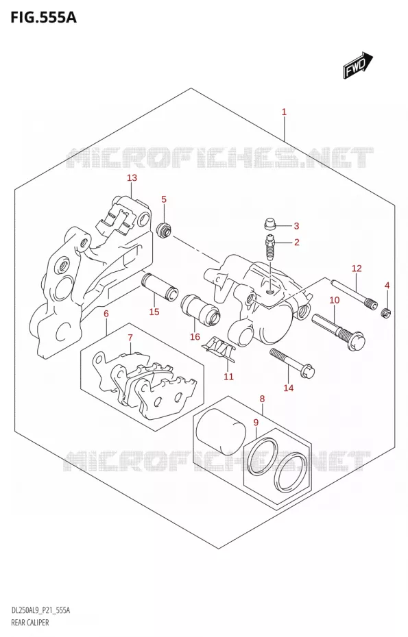 REAR CALIPER Suzuki MOTO 250 V-STROM 2019  DL250A L9 (P21)