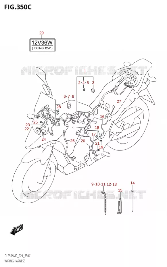 BEDRADING Suzuki MOTO 250 V-STROM 2020  DL250A M0 / DL250RLZ M0 (P21)