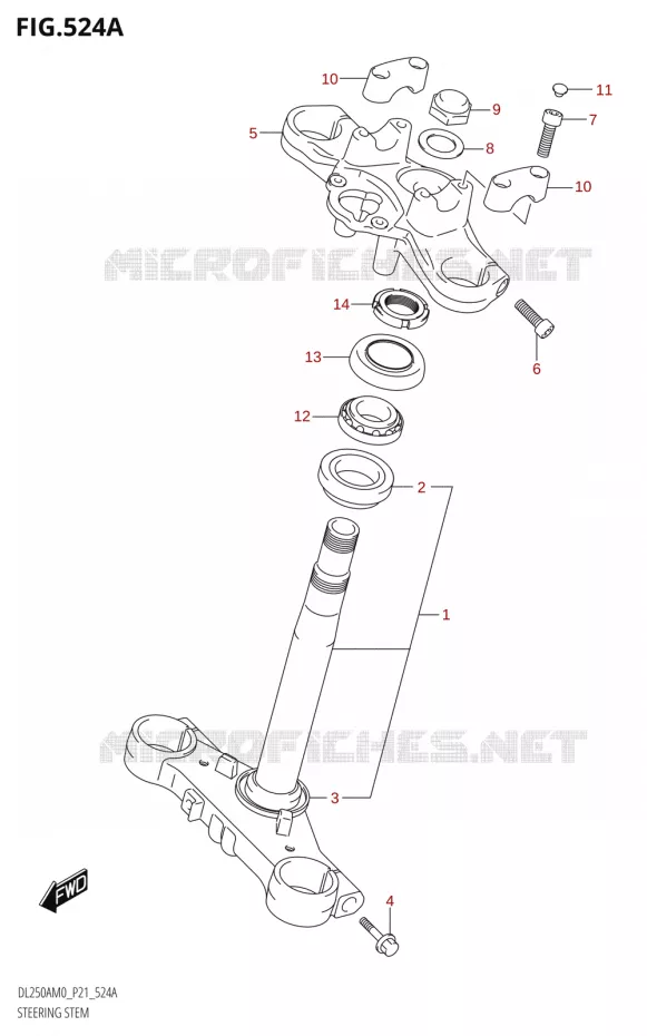 STUURKOLOM Suzuki MOTO 250 V-STROM 2020  DL250A M0 / DL250RLZ M0 (P21)