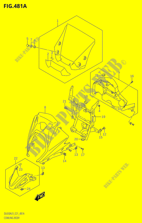 KUIP   ETIKETTEN CHASSIS (DL650A,DL650AUE) voor Suzuki V-STROM 650 2019