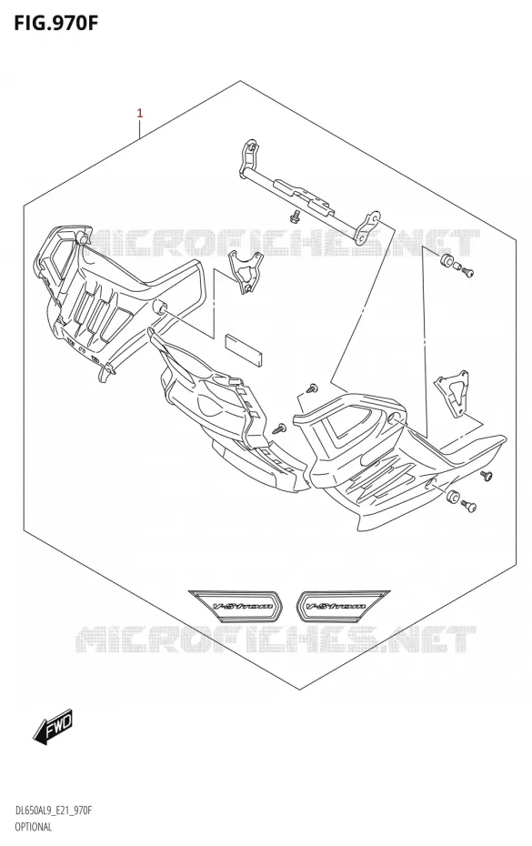 OPTIESEL (UNDER COWLING SET) (DL650A,DL650AUE) Suzuki MOTO 650 V-STROM 2019  DL650A L9 (E21)
