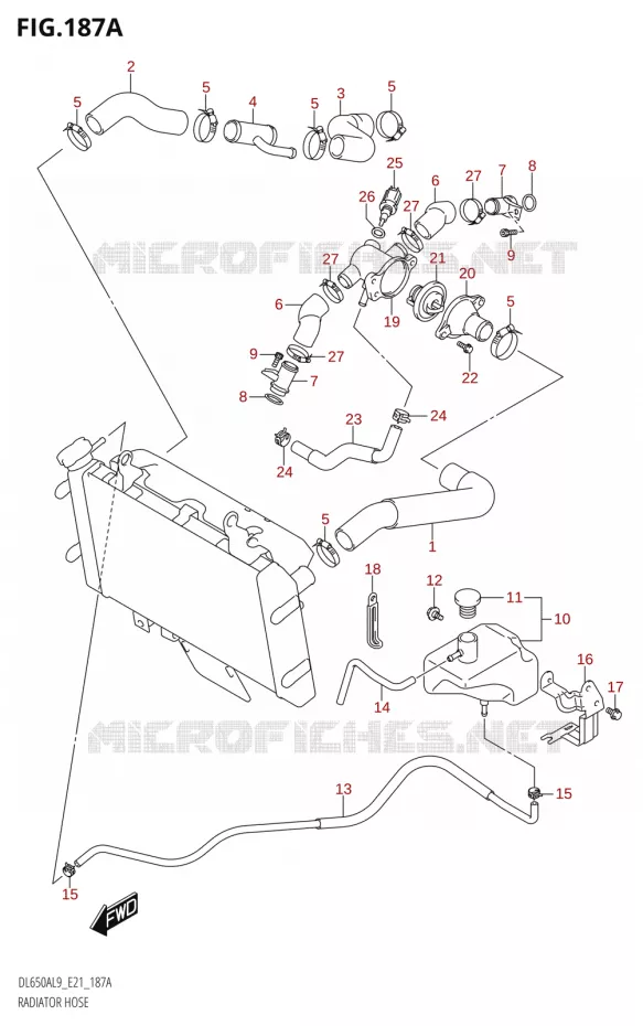 RADIATOR SLANG Suzuki MOTO 650 V-STROM 2019  DL650XA L9 (E21)