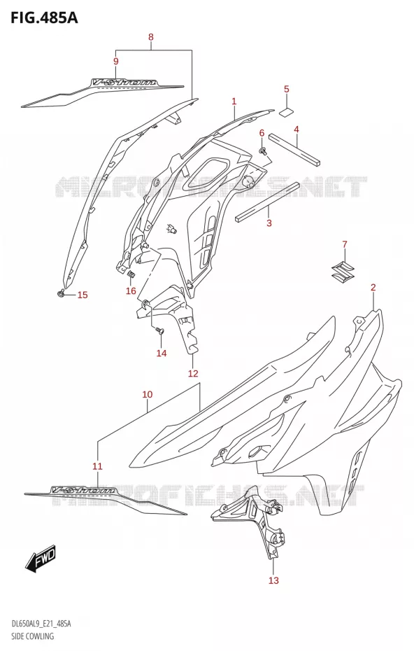 SIDE KUIPNG (DL650A,DL650AUE) Suzuki MOTO 650 V-STROM 2019  DL650XA L9 (E21)