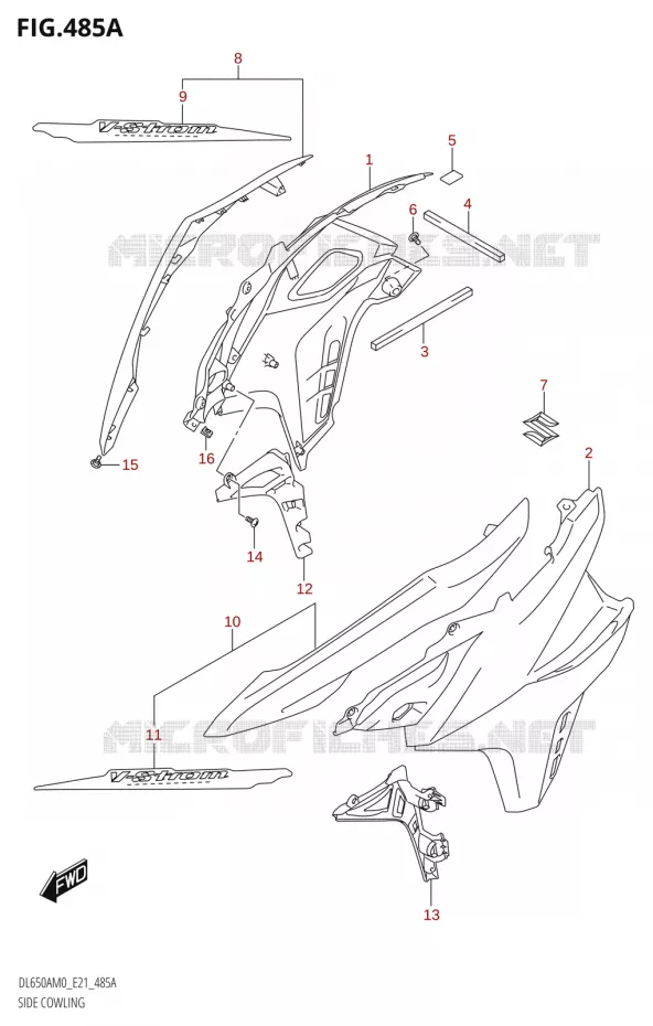 SIDE KUIPNG (DL650A,DL650AUE) Suzuki MOTO 650 V-STROM 2020  DL650XA M0 (E21)