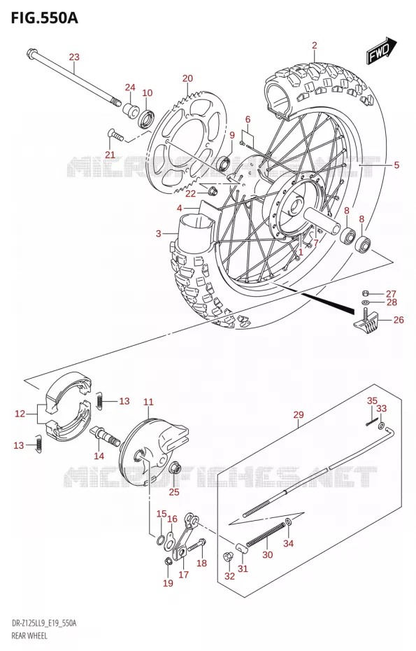 ACHTERWIEL Suzuki MOTO 125 DR-Z 2019  DR-Z125L L9 (E19)