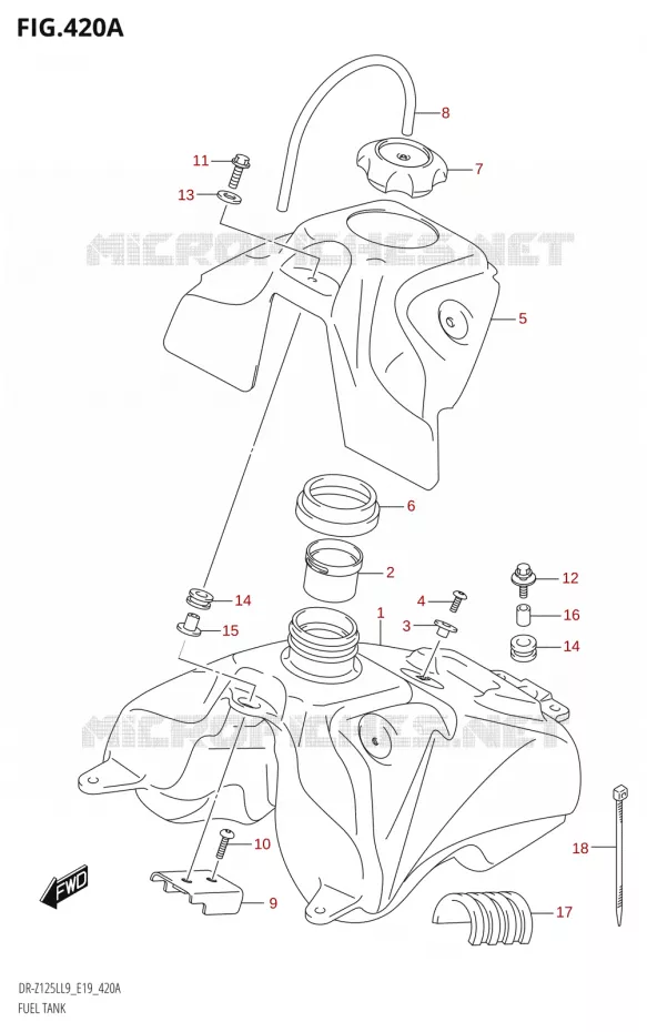BENZINETANK Suzuki MOTO 125 DR-Z 2019  DR-Z125L L9 (E19)