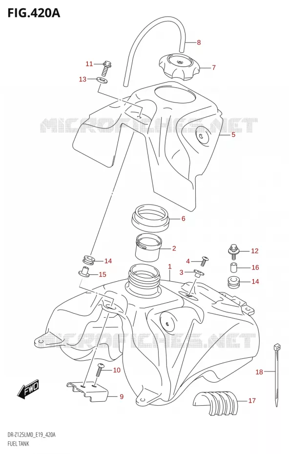 BENZINETANK Suzuki MOTO 125 DR-Z 2020  DR-Z125L M0 (E19)