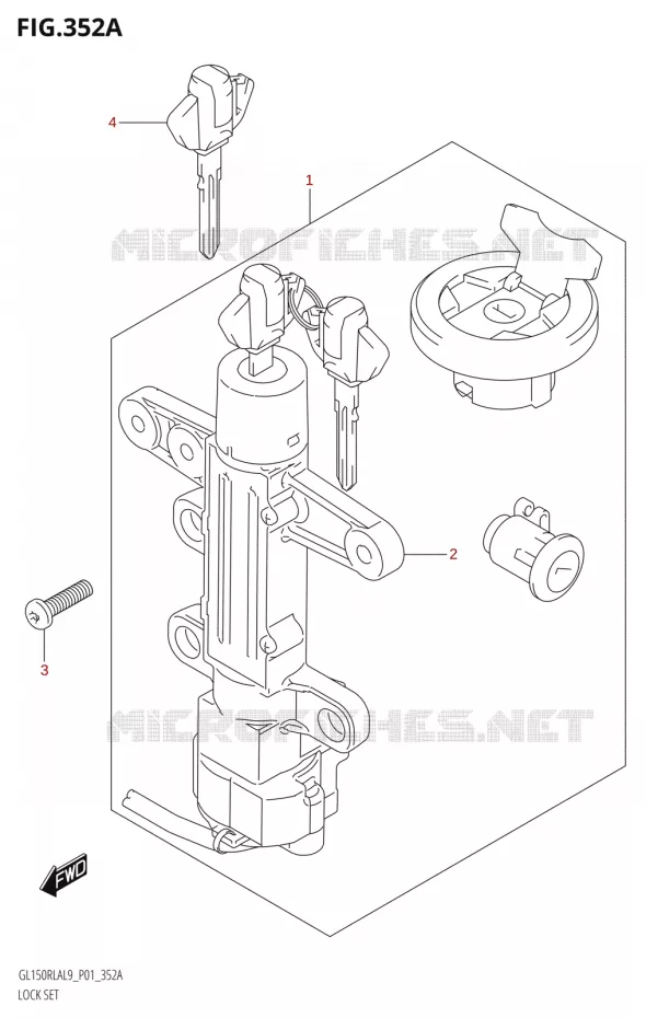 LOCK SET Suzuki MOTO 150 INTRUDER 2019  GL150RLA L9 (P01)