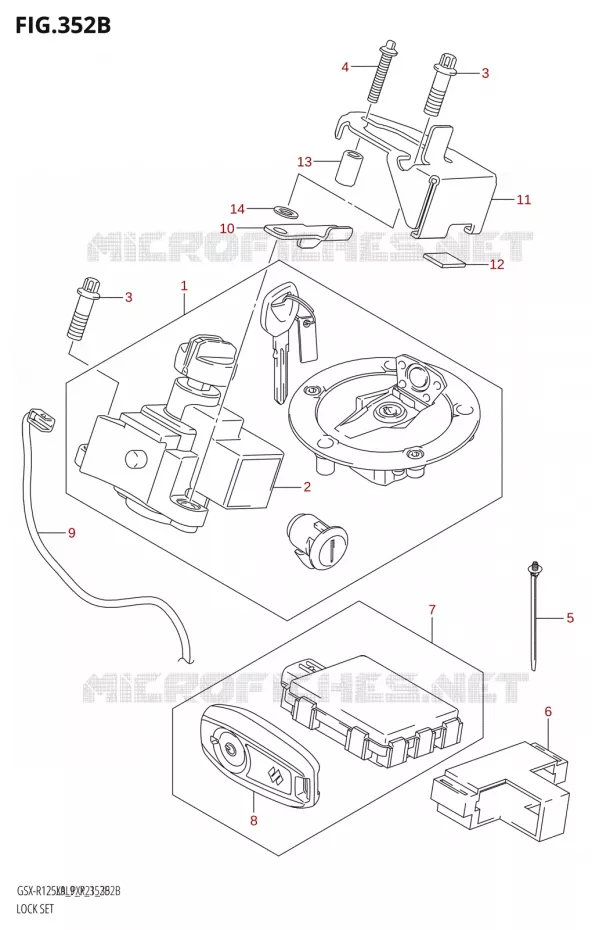 LOCK SET Suzuki MOTO 125 GSX-R 2019  GSX-R125XA L9 (P21)