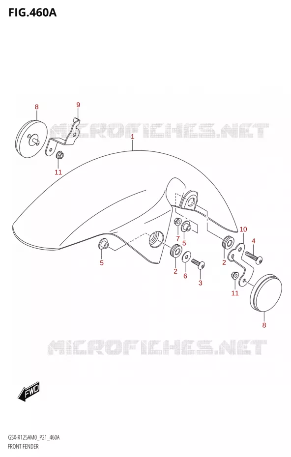 FRONT FENDER Suzuki MOTO 125 GSX-R 2020  GSX-R125XA M0 (P21)