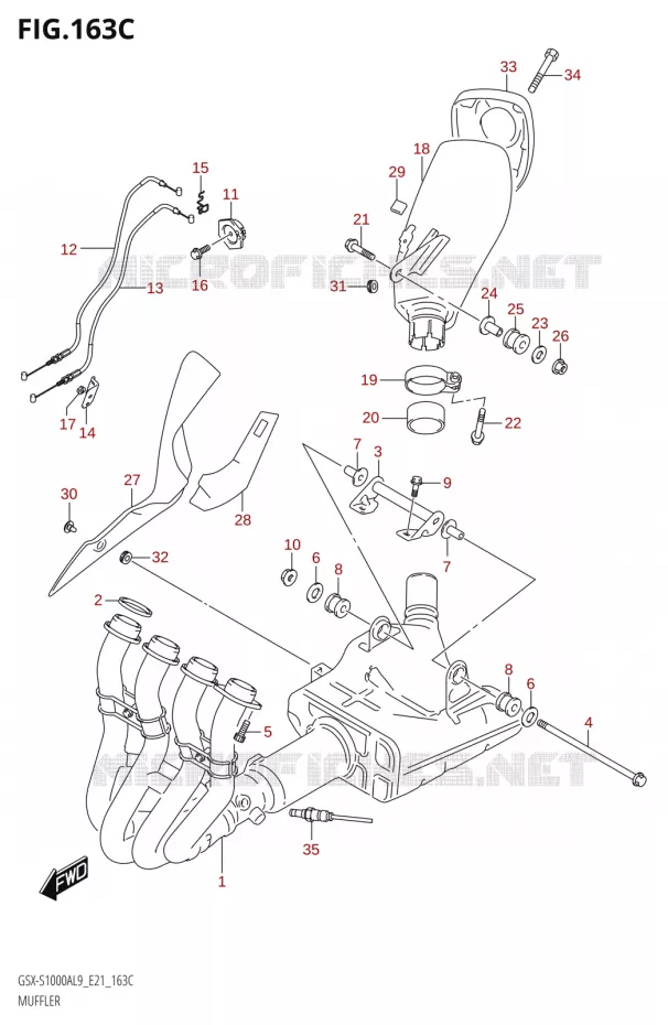 GELUIDDEMPERSX-S1000AZL9 E21) Suzuki MOTO 1000 GSX-S 2019  GSX-S1000AUF L9 (E21)