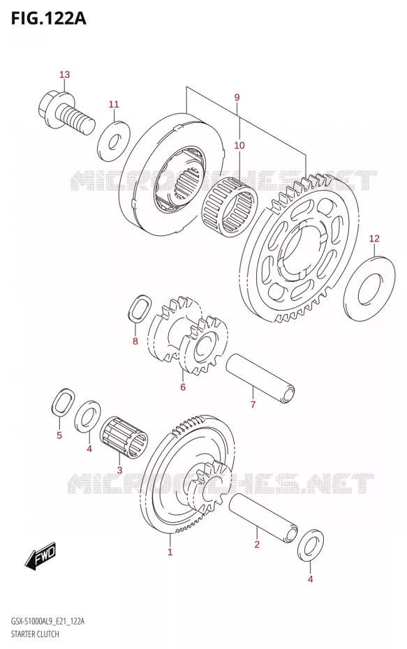 STARTMOTOR CLUTCH Suzuki MOTO 1000 GSX-S 2019  GSX-S1000YAUF L9 (E21)