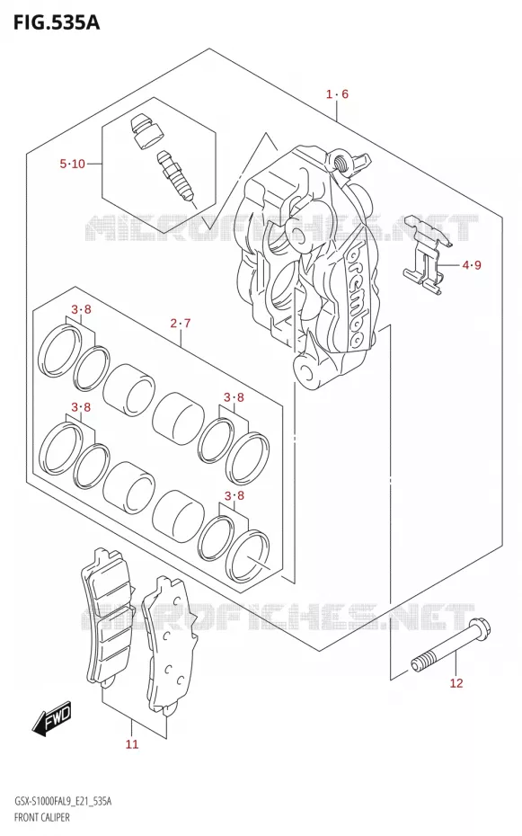 FRONT CALIPER Suzuki MOTO 1000 GSX-S 2019  GSX-S1000FZAUF L9 (E21)