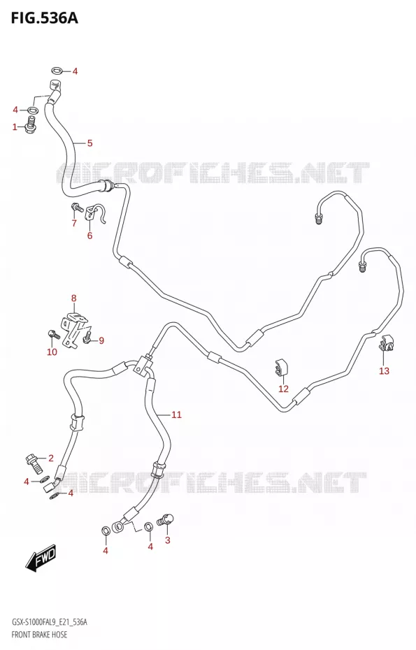FRONT REMSLANG Suzuki MOTO 1000 GSX-S 2019  GSX-S1000FZA L9 (E21)
