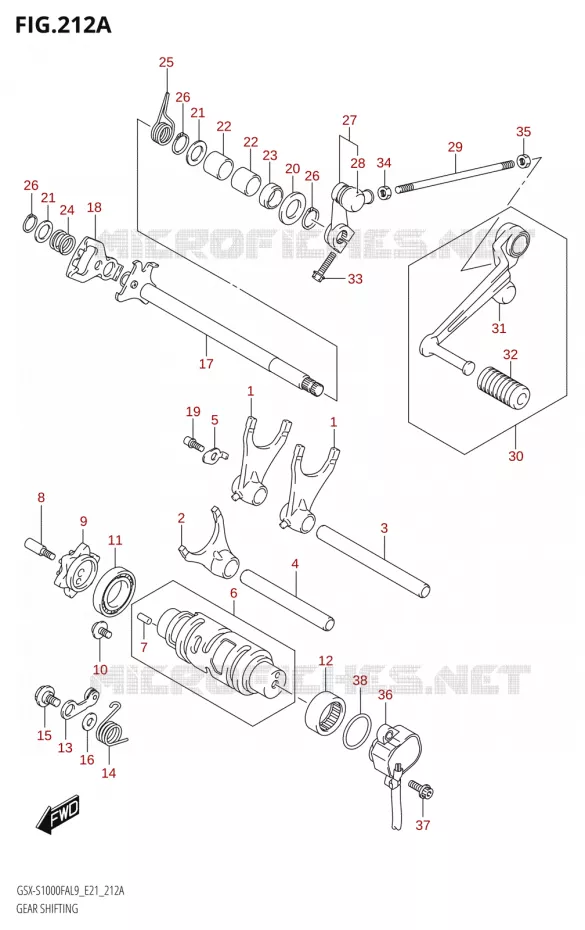 SCHAKELEN ASSY Suzuki MOTO 1000 GSX-S 2019  GSX-S1000FA L9 (E21)