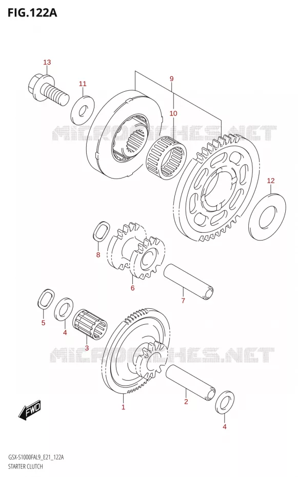 STARTMOTOR KOPPELINGS Suzuki MOTO 1000 GSX-S 2019  GSX-S1000FA L9 (E21)