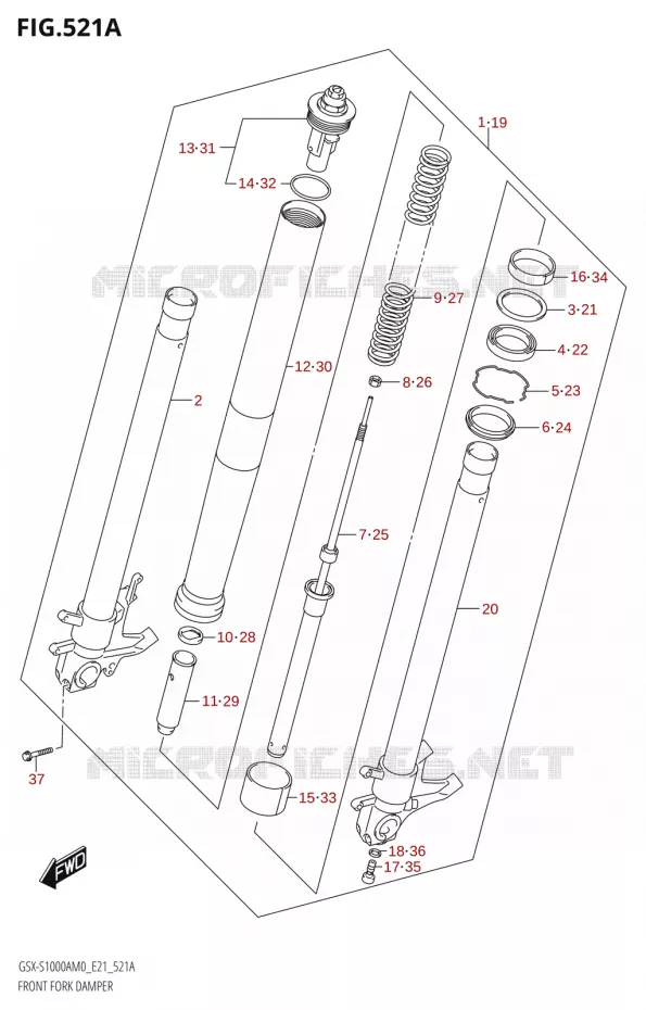 VOORVORK Suzuki MOTO 1000 GSX-S 2020  GSX-S1000A M0 / GSX-S1000ZA M0 (E21)