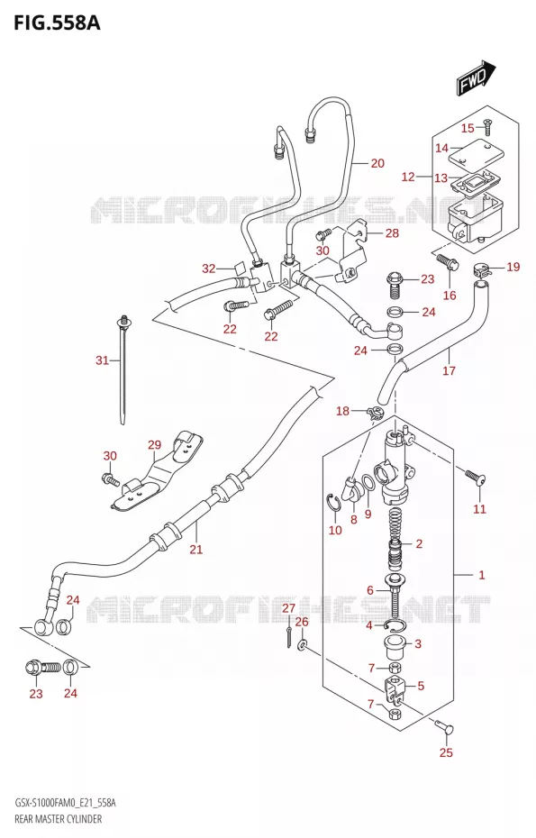 ACHTER HOOFDREMCILINDER Suzuki MOTO 1000 GSX-S 2020  GSX-S1000FA M0 / GSX-S1000FZA M0 (E21)