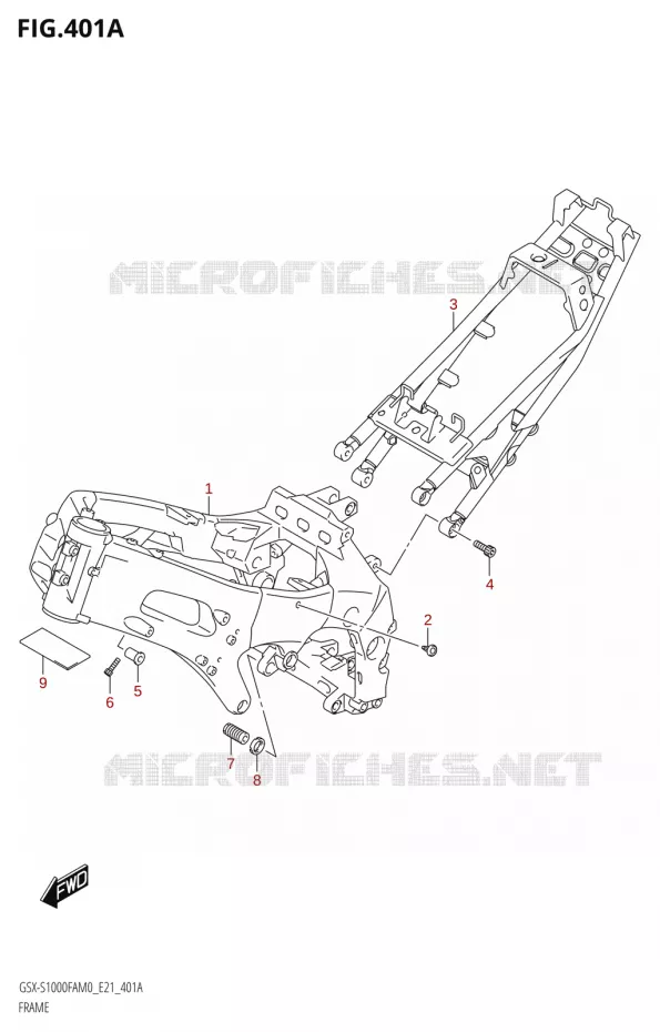 FRAME Suzuki MOTO 1000 GSX-S 2020  GSX-S1000FA M0 / GSX-S1000FZA M0 (E21)