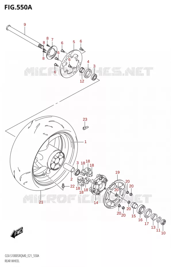 ACHTERWIEL Suzuki MOTO 1000 KATANA 2020  GSX-S1000SRQ M0 (E21)