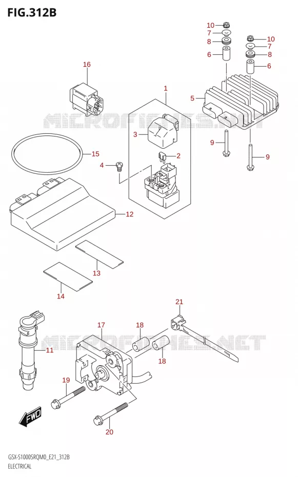 ELEKTRISCH (GSX-S1000STQ:E21) Suzuki MOTO 1000 KATANA 2020  GSX-S1000SRQ M0 (E21)