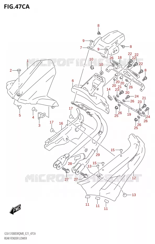 ONDERACHTERSPATBORD Suzuki MOTO 1000 KATANA 2020  GSX-S1000SRQ M0 (E21)