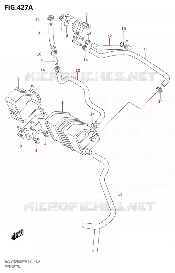 FUEL EVAP SYSTEM Suzuki MOTO 1000 KATANA 2020  GSX-S1000STQ M0 (E21)