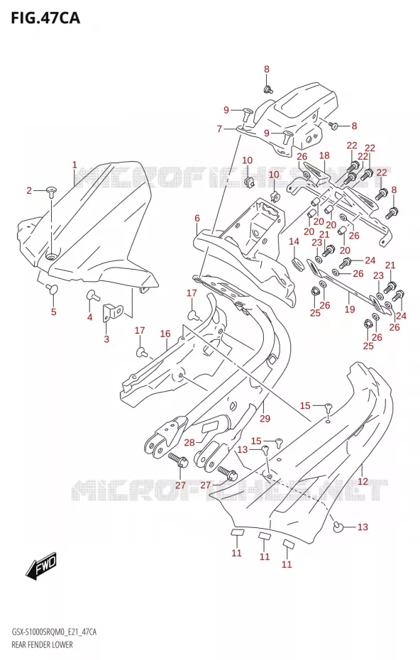 ONDERACHTERSPATBORD Suzuki MOTO 1000 KATANA 2020  GSX-S1000STQ M0 (E21)