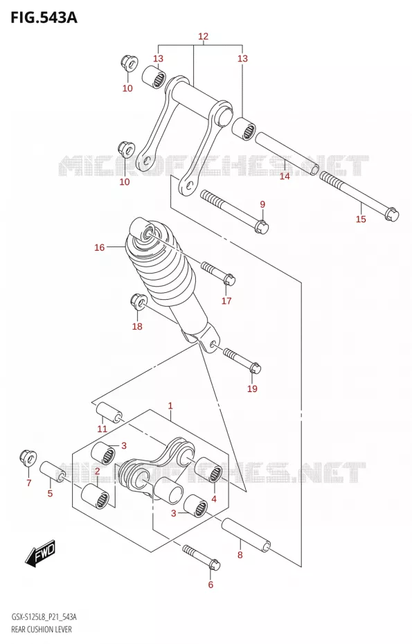 SCHOKBREKER AANEENSCHAKELING Suzuki MOTO 125 GSX-S 2018  GSX-S125ML L8 (P21)