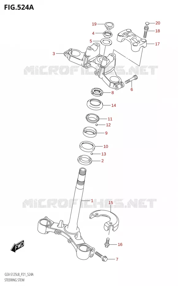 STUURKOLOM Suzuki MOTO 125 GSX-S 2018  GSX-S125ML L8 (P21)