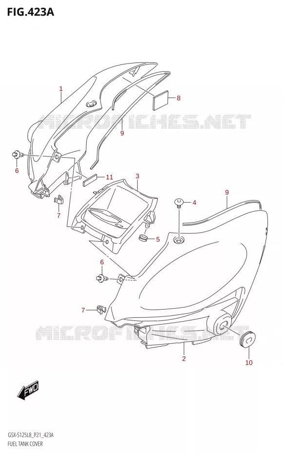 FUEL TANK COVER Suzuki MOTO 125 GSX-S 2018  GSX-S125MLX L8 (P21)